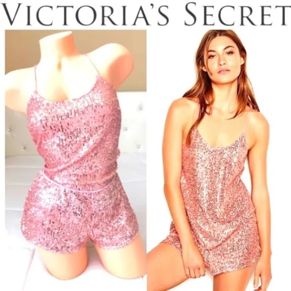 NWT Victorias Secret sequin cami and shorts set size small pajamas or party